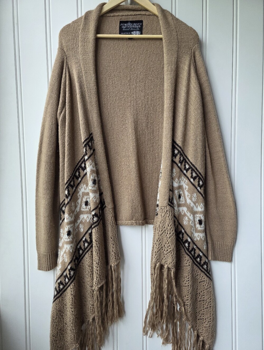 Powder River Outfitters Panhandle Open Front Southwestern Knit Cardigan Large
